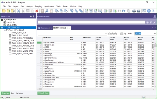 ACL Automatic Table Analyze